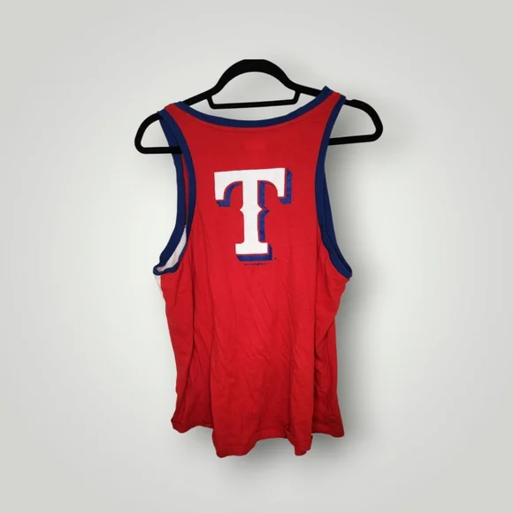 Texas Rangers sequin Red and Blue Rangers Tank Top size XL - Picture 3 of 11